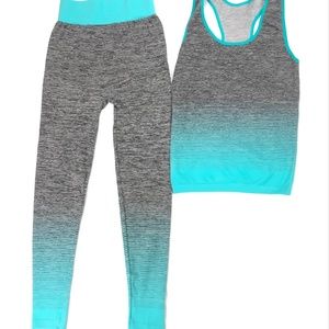 Women's 2 Piece Workout Tank Top + Legging Set Gym
